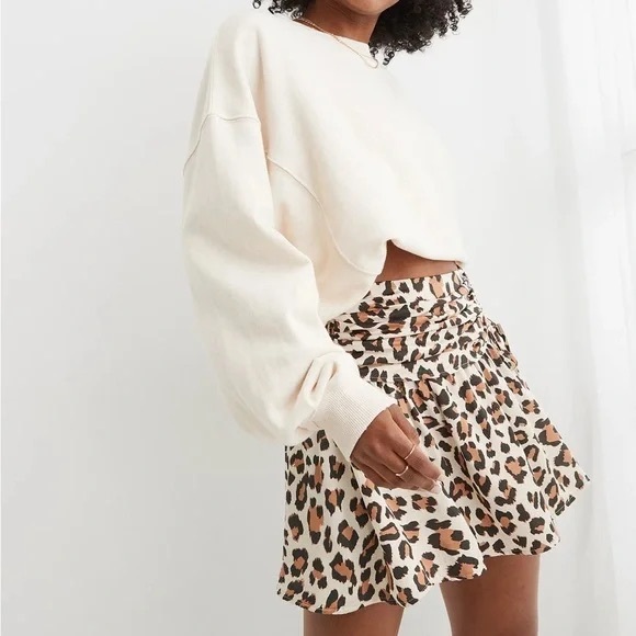 aerie Dresses & Skirts - Aerie Uptown Leopard Mini Skirt Size Small